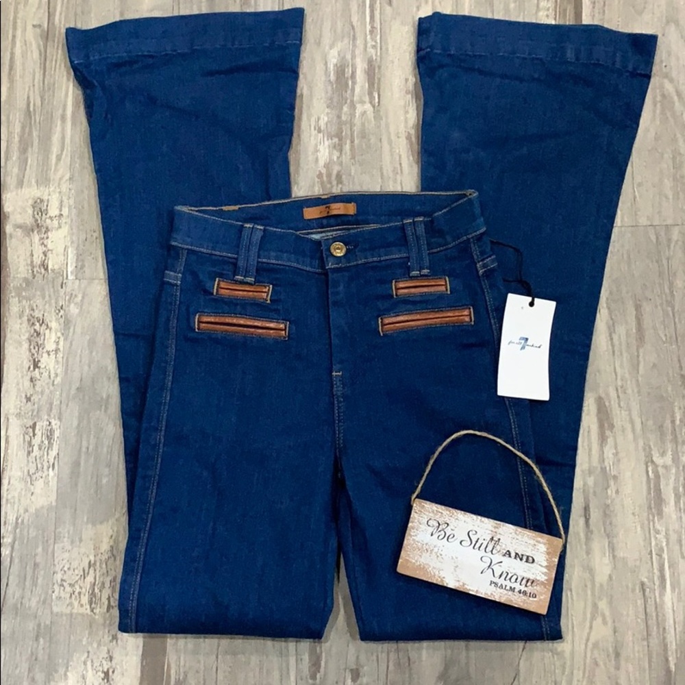 7 for all mankind leather trousers jeans size 24